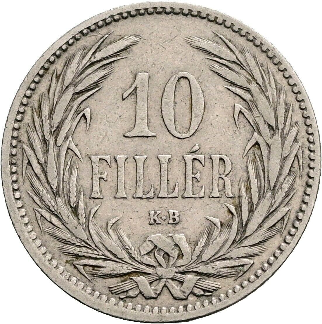 10 Filler Franz Joseph I. 1848-1916 1894 KB, Kremnitz – Vorderseite