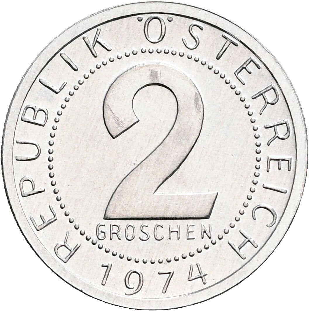 2 Groschen 1974 – Vorderseite