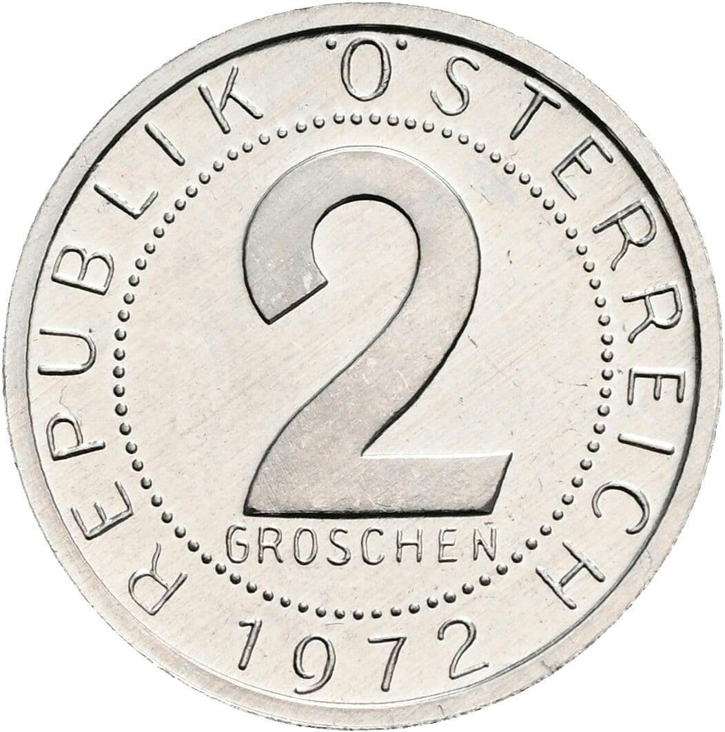 2 Groschen 1972 – Vorderseite