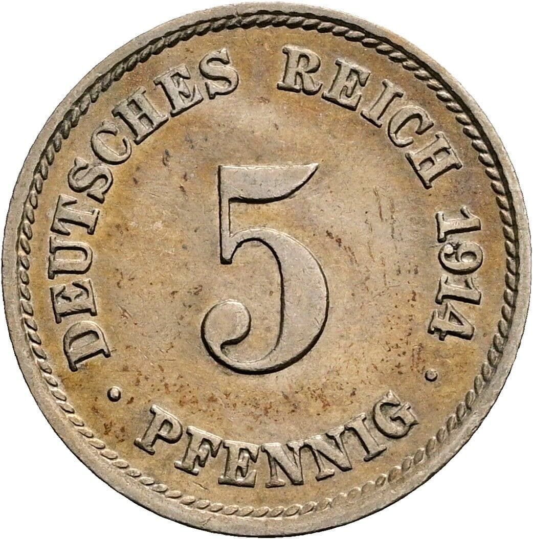 5 Pfennig 1914 F – Vorderseite
