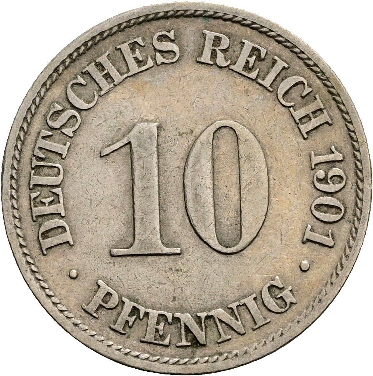 10 Pfennig 1901 A – Vorderseite