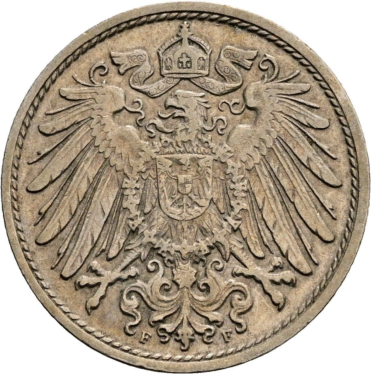 10 Pfennig 1908 F – Rückseite