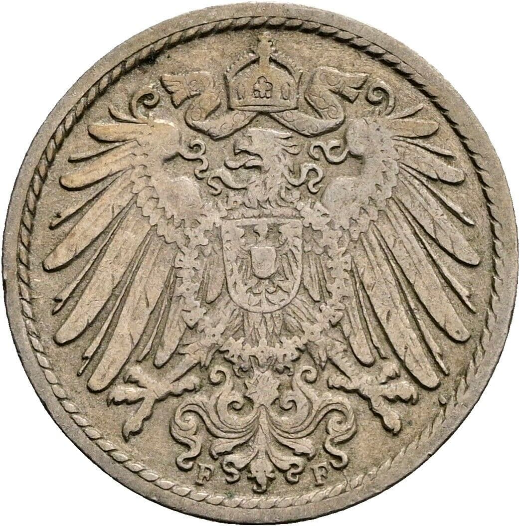 5 Pfennig 1904 F – Rückseite
