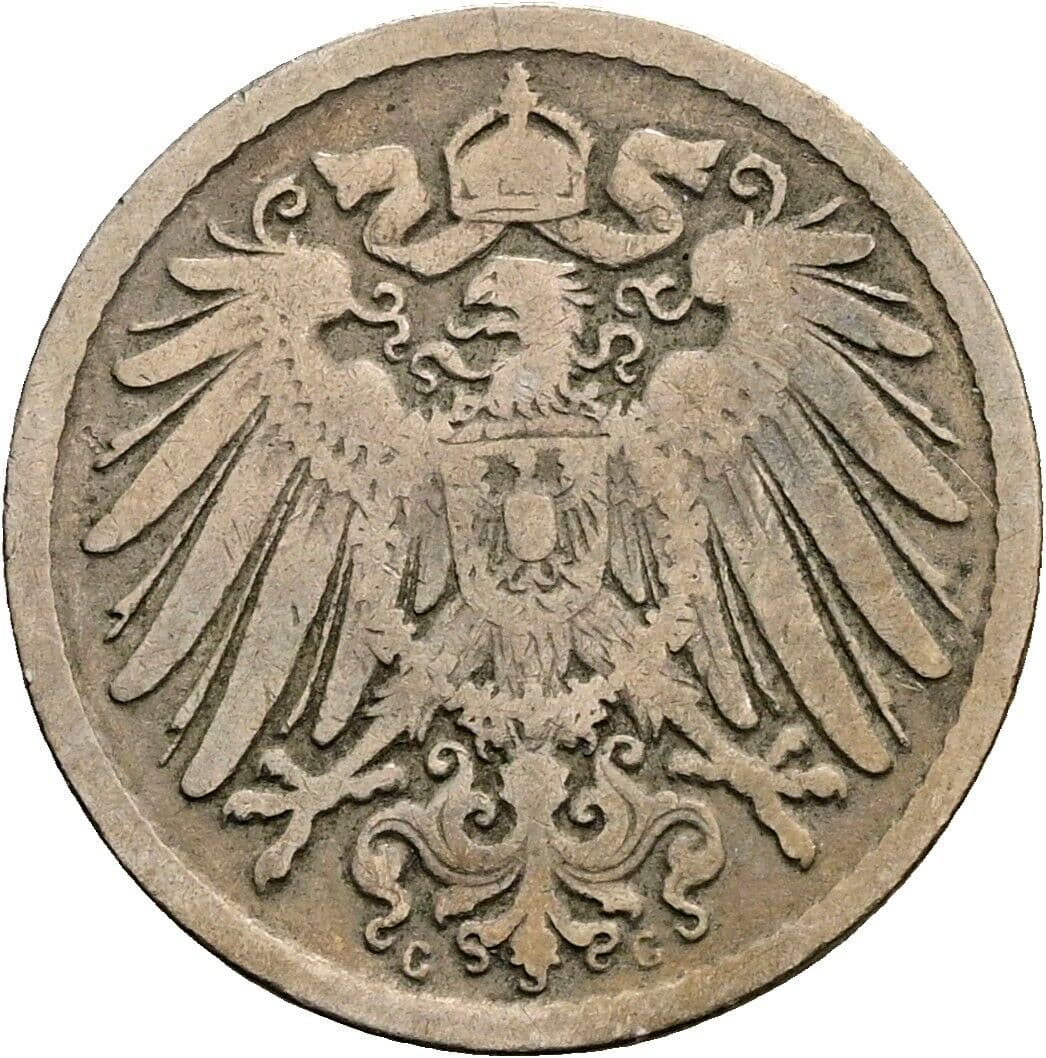 5 Pfennig 1891 G – Rückseite