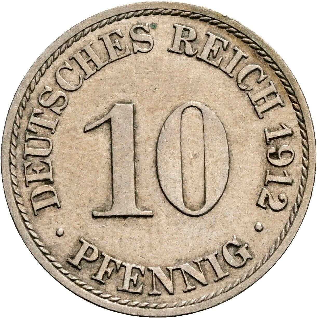 10 Pfennig 1912 A – Vorderseite