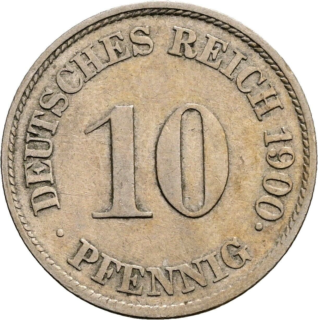 10 Pfennig 1900 J – Vorderseite
