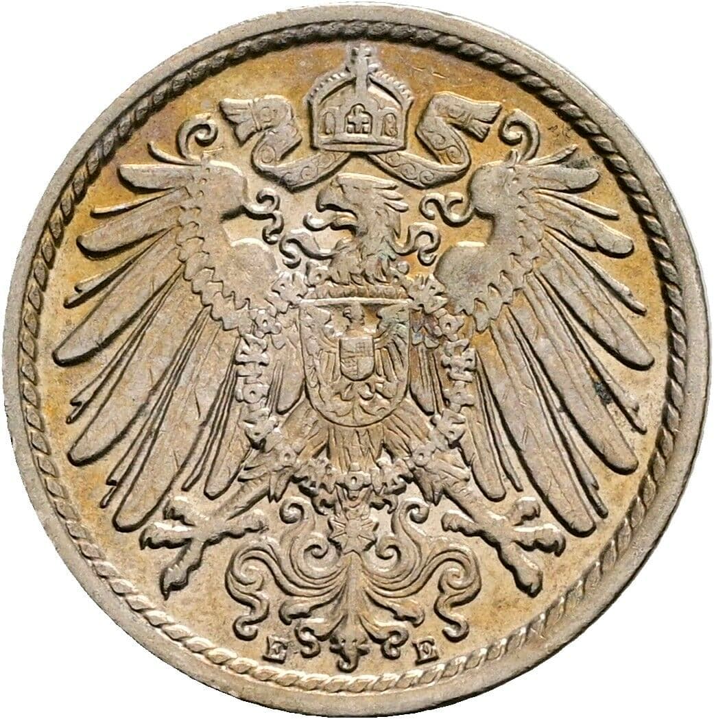 5 Pfennig 1912 E – Rückseite