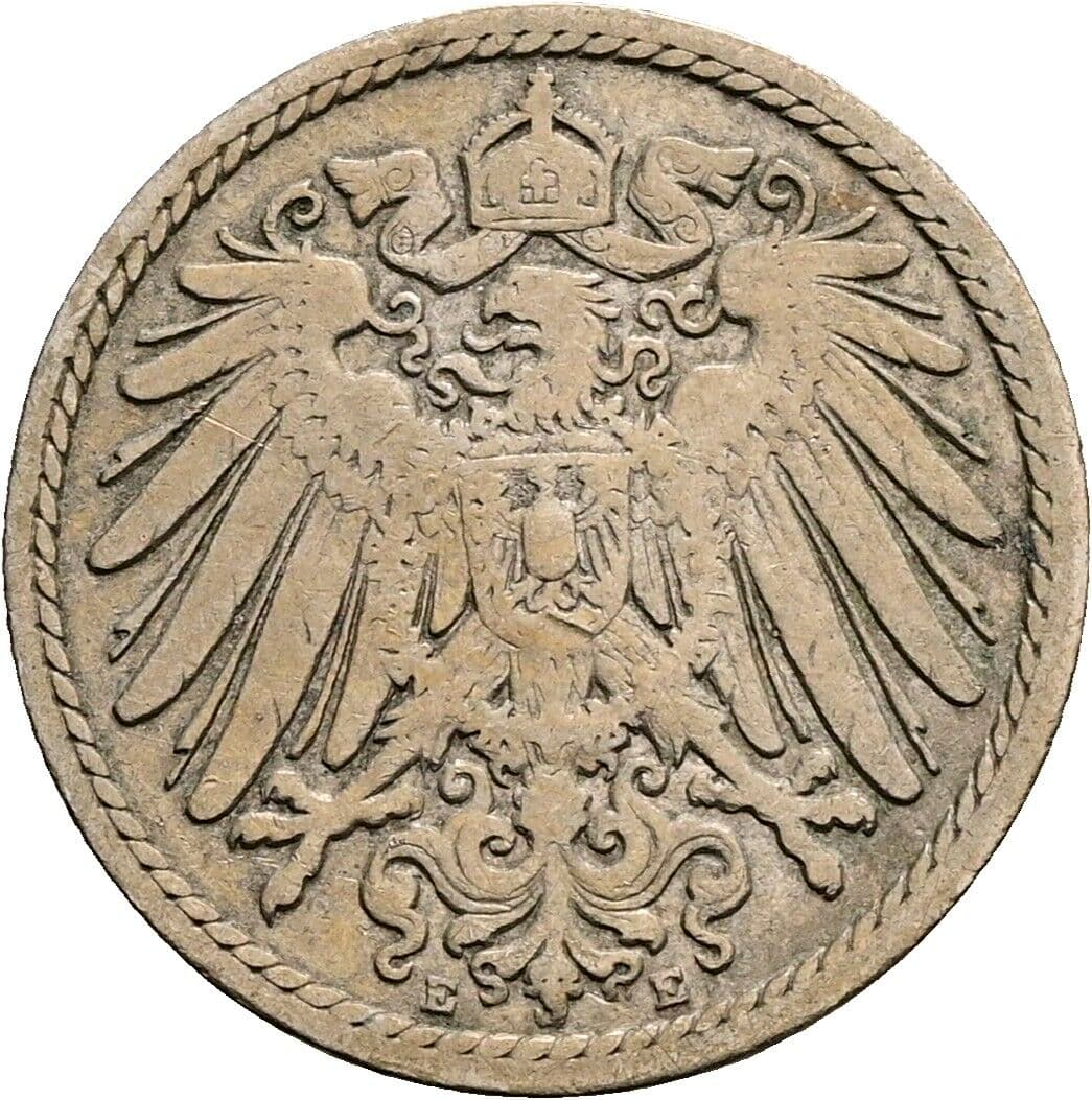 5 Pfennig 1897 E – Rückseite