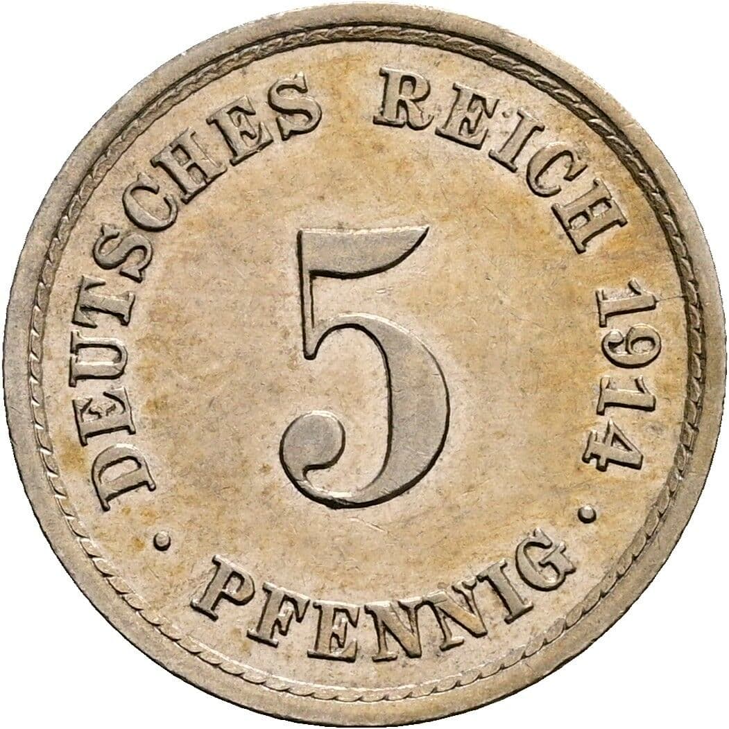 5 Pfennig 1914 A – Vorderseite