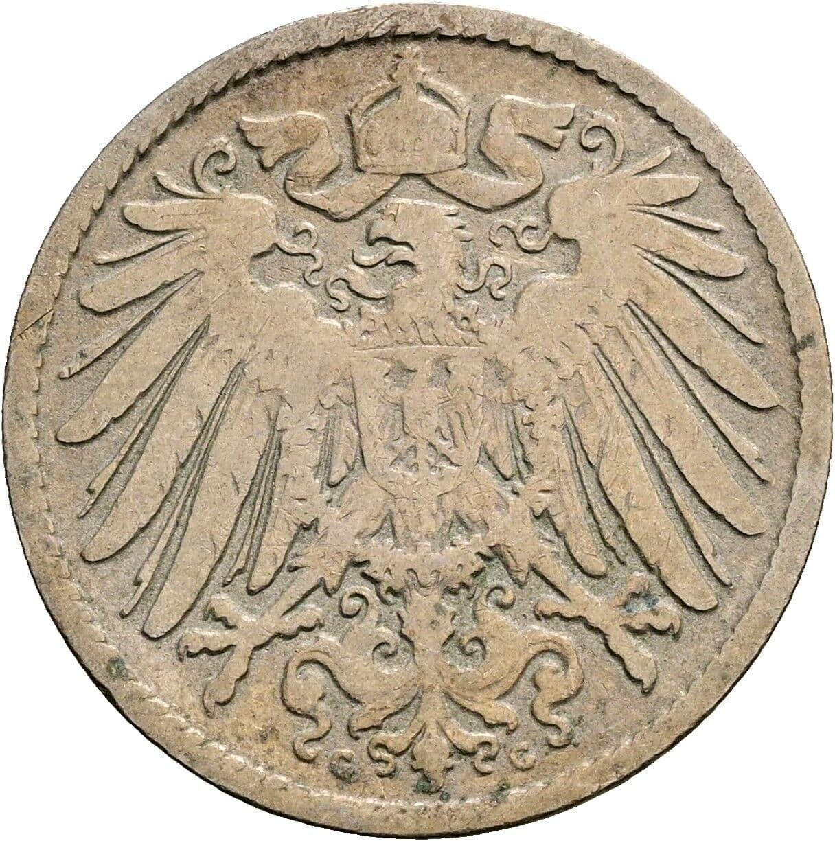 10 Pfennig 1892 G – Rückseite