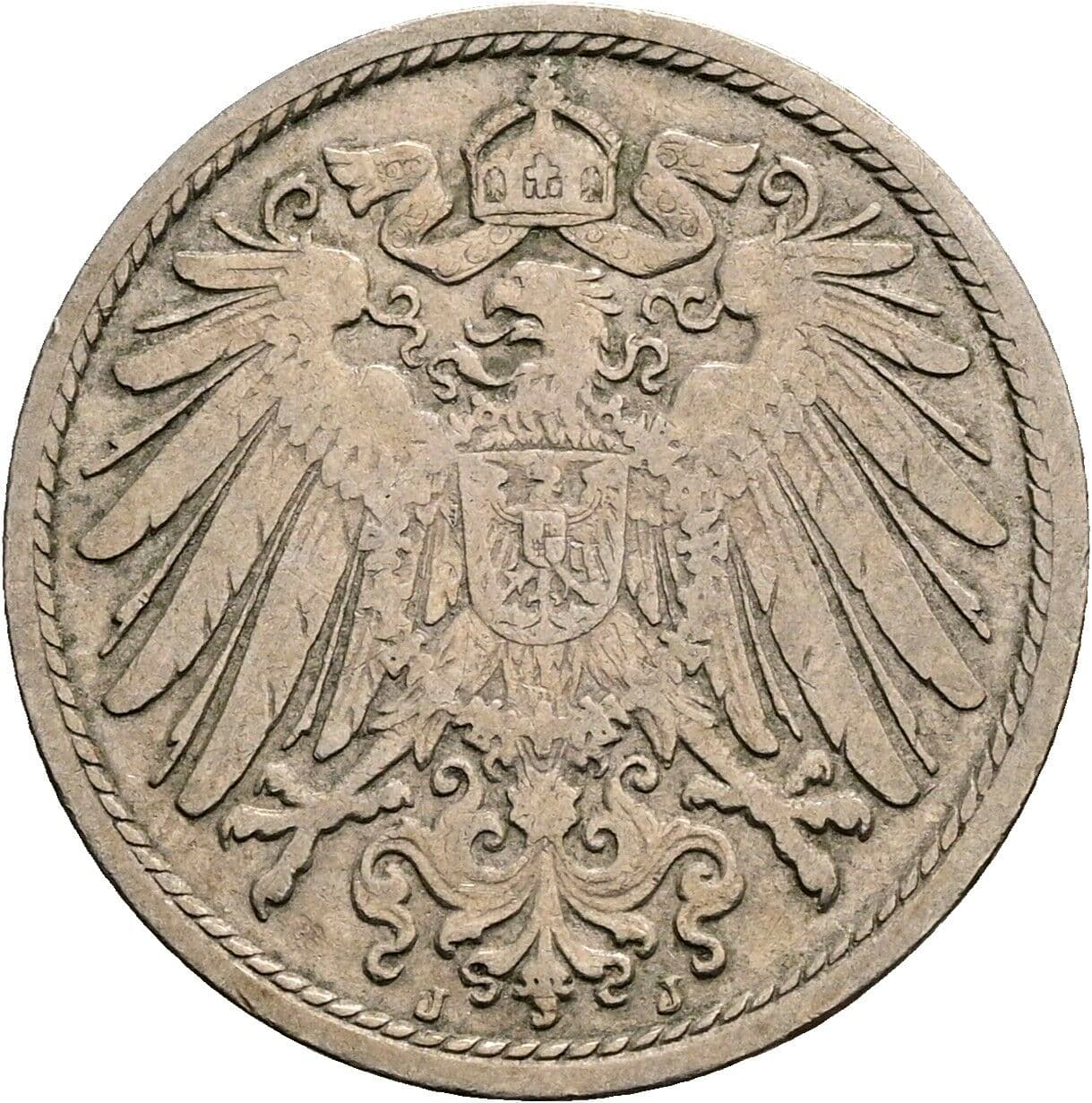 10 Pfennig 1900 J – Rückseite