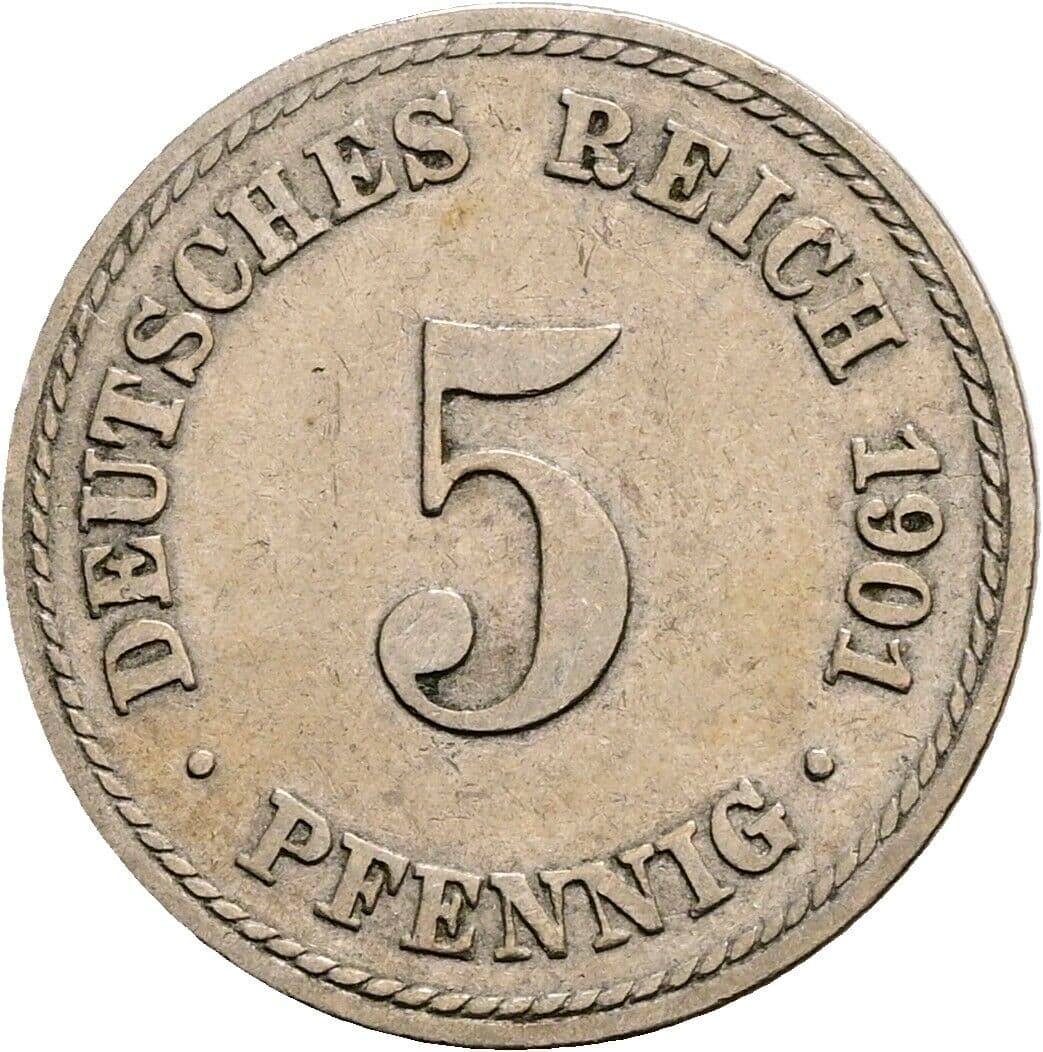 5 Pfennig 1901 A – Vorderseite