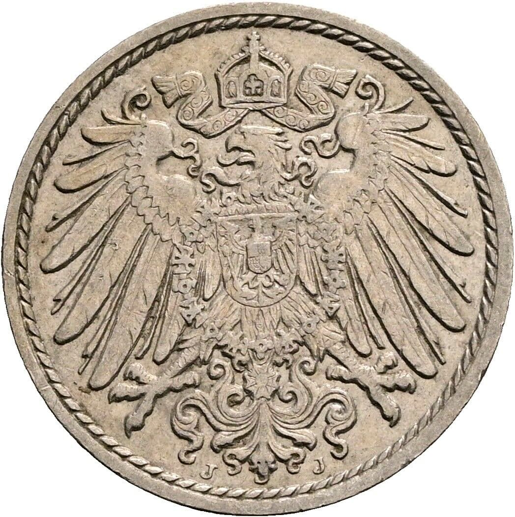 5 Pfennig 1914 J – Rückseite