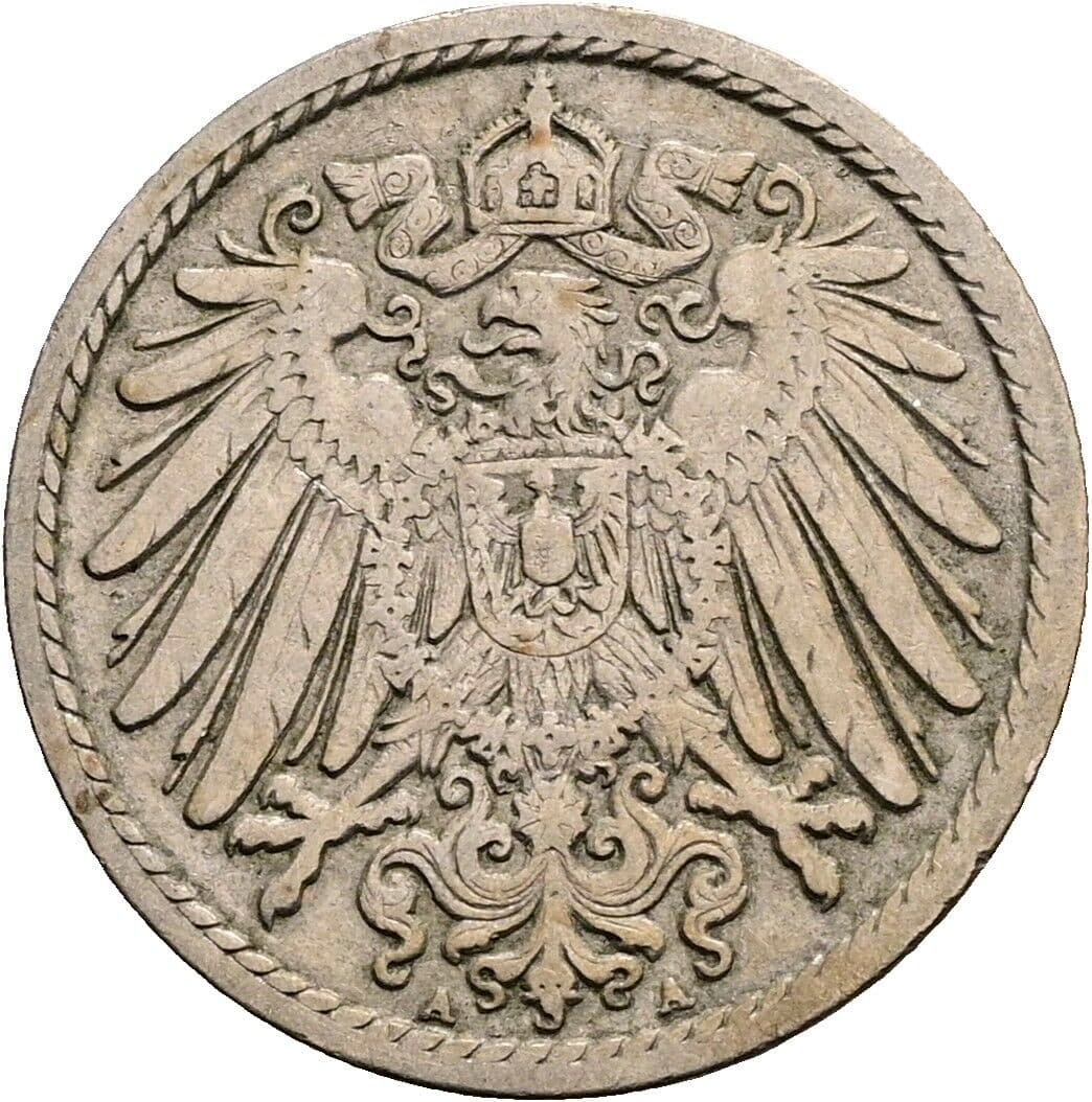 5 Pfennig 1901 A – Rückseite