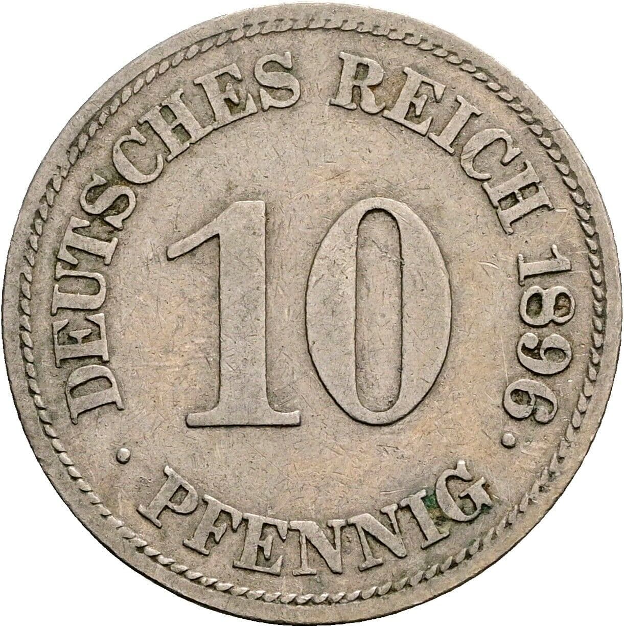 10 Pfennig 1896 E – Vorderseite