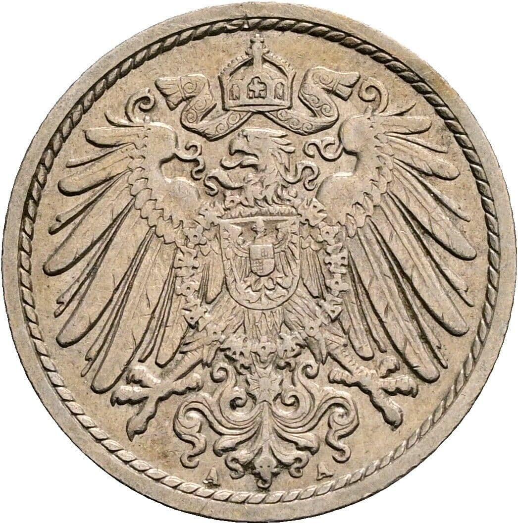 5 Pfennig 1908 A – Rückseite