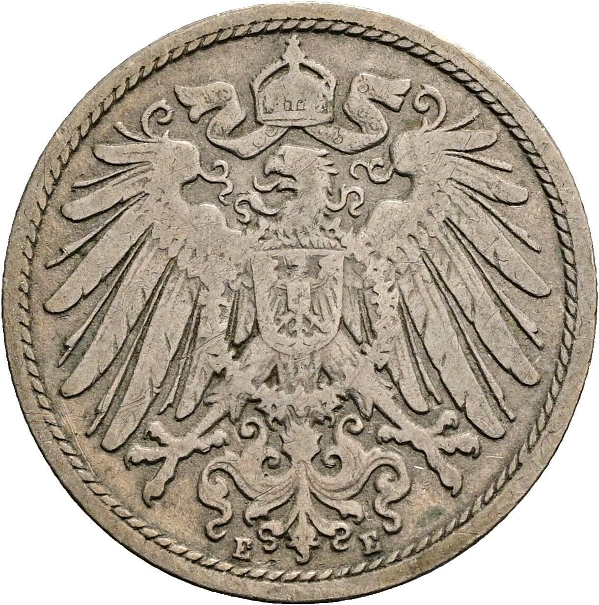 10 Pfennig 1896 E – Rückseite
