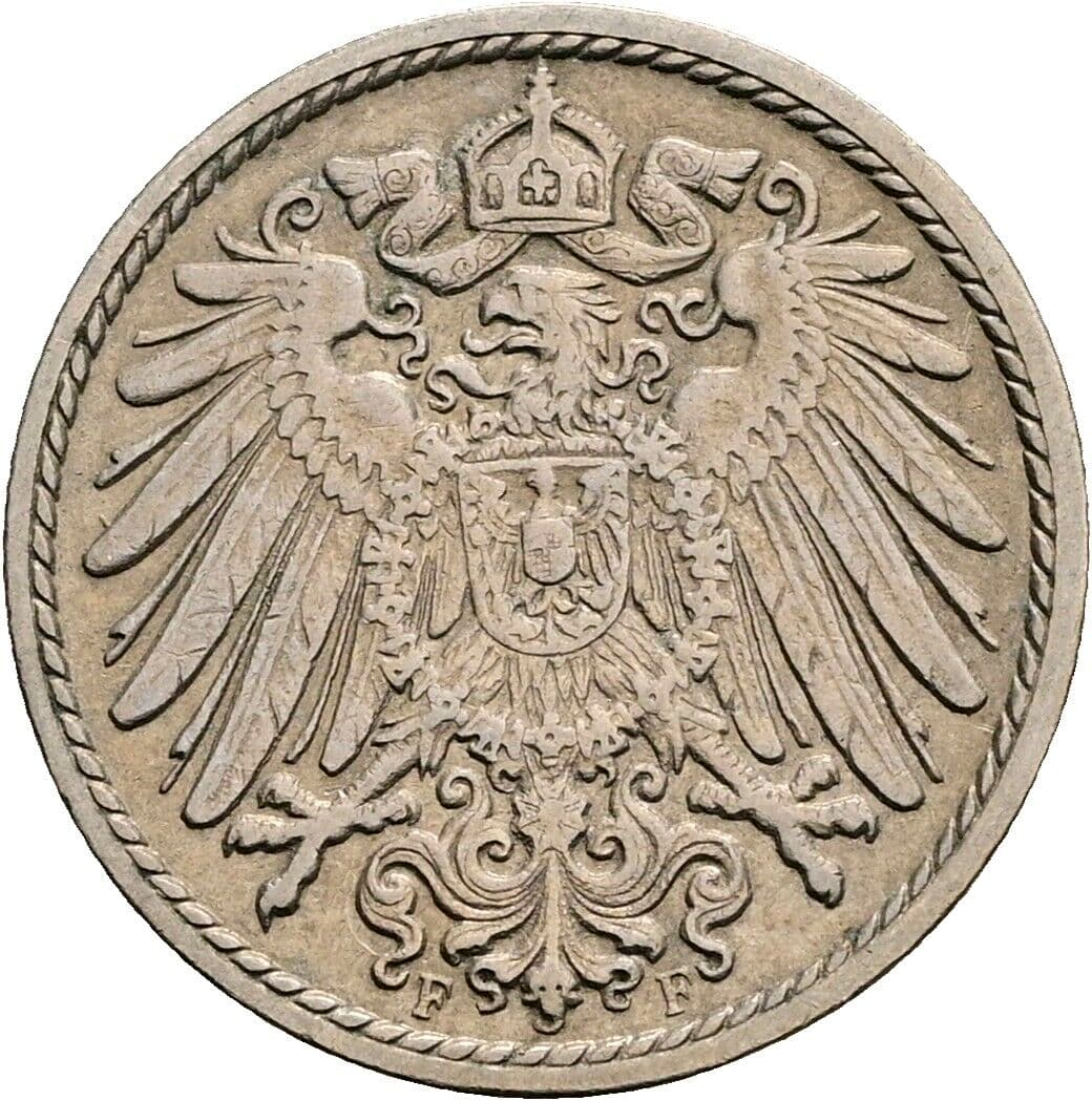5 Pfennig 1910 F – Rückseite
