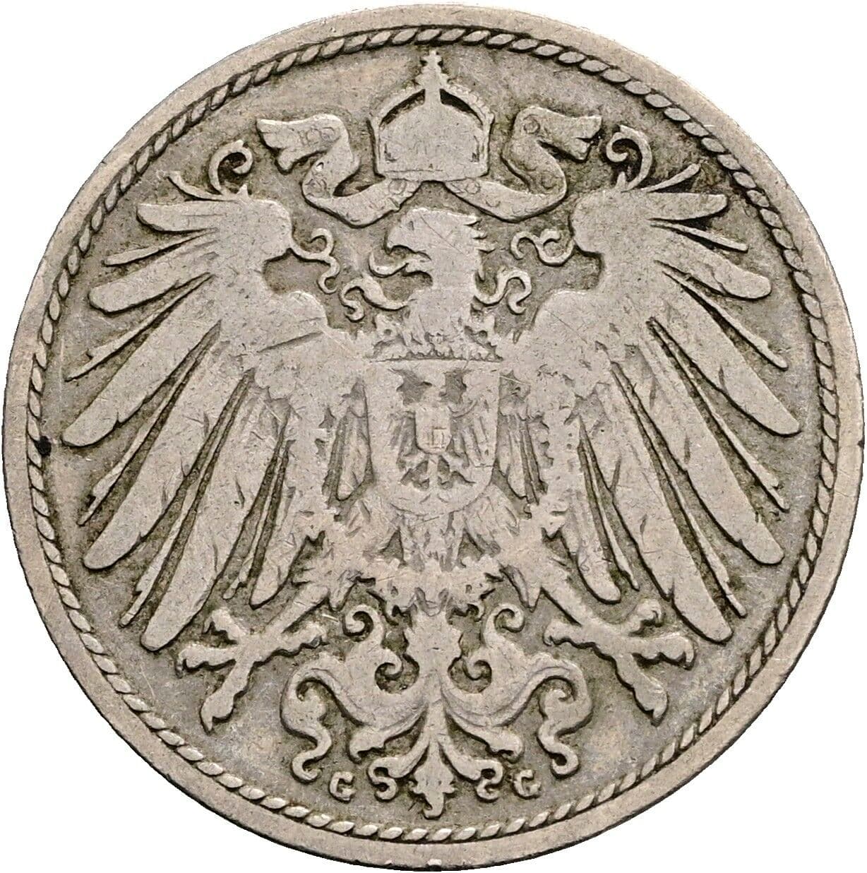 10 Pfennig 1896 G – Rückseite