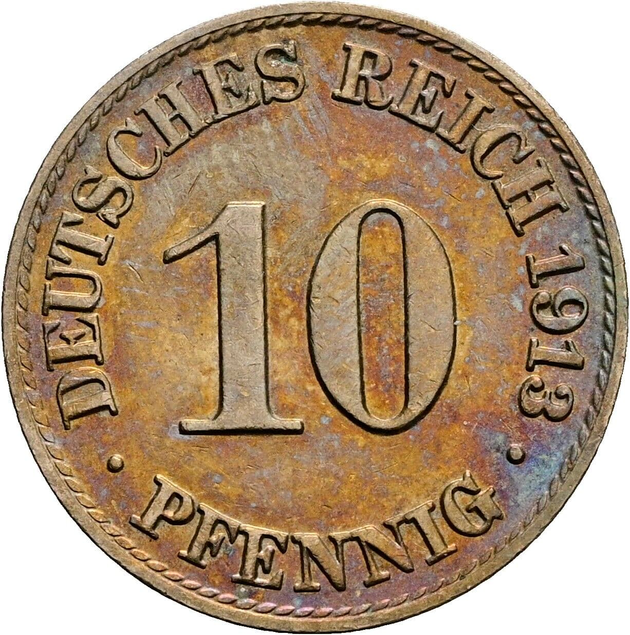 10 Pfennig 1913 A – Vorderseite
