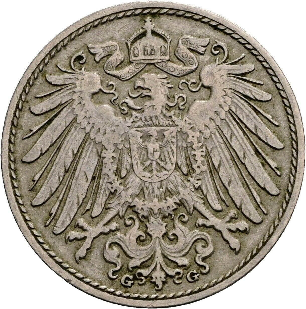 10 Pfennig 1897 G – Rückseite