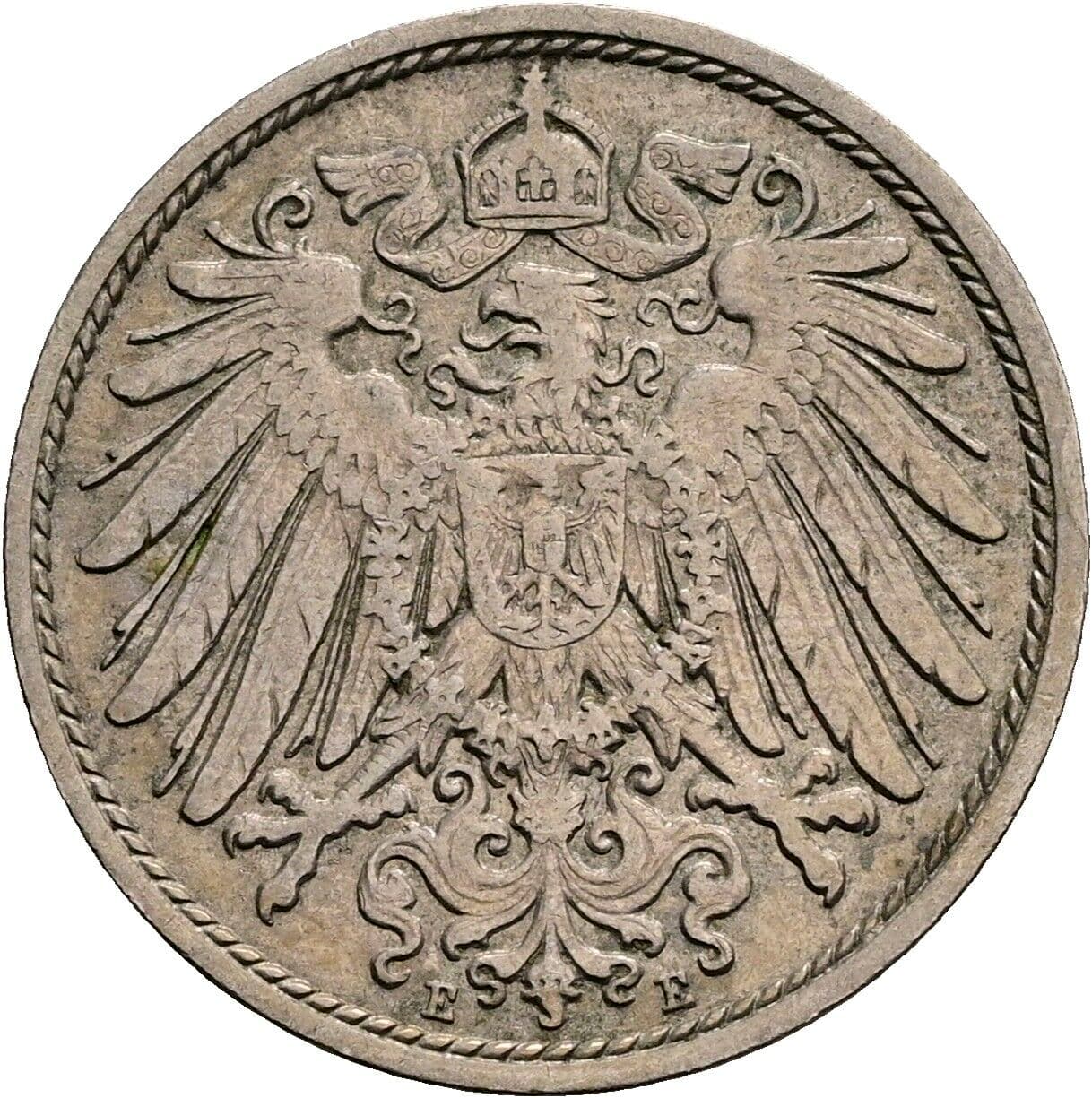 10 Pfennig 1905 E – Rückseite
