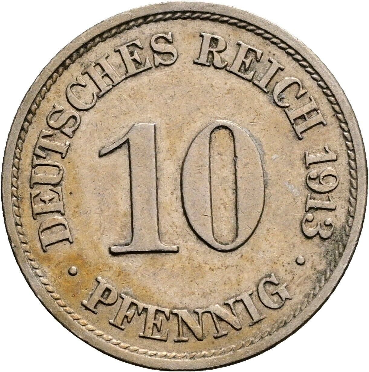 10 Pfennig 1913 J – Vorderseite