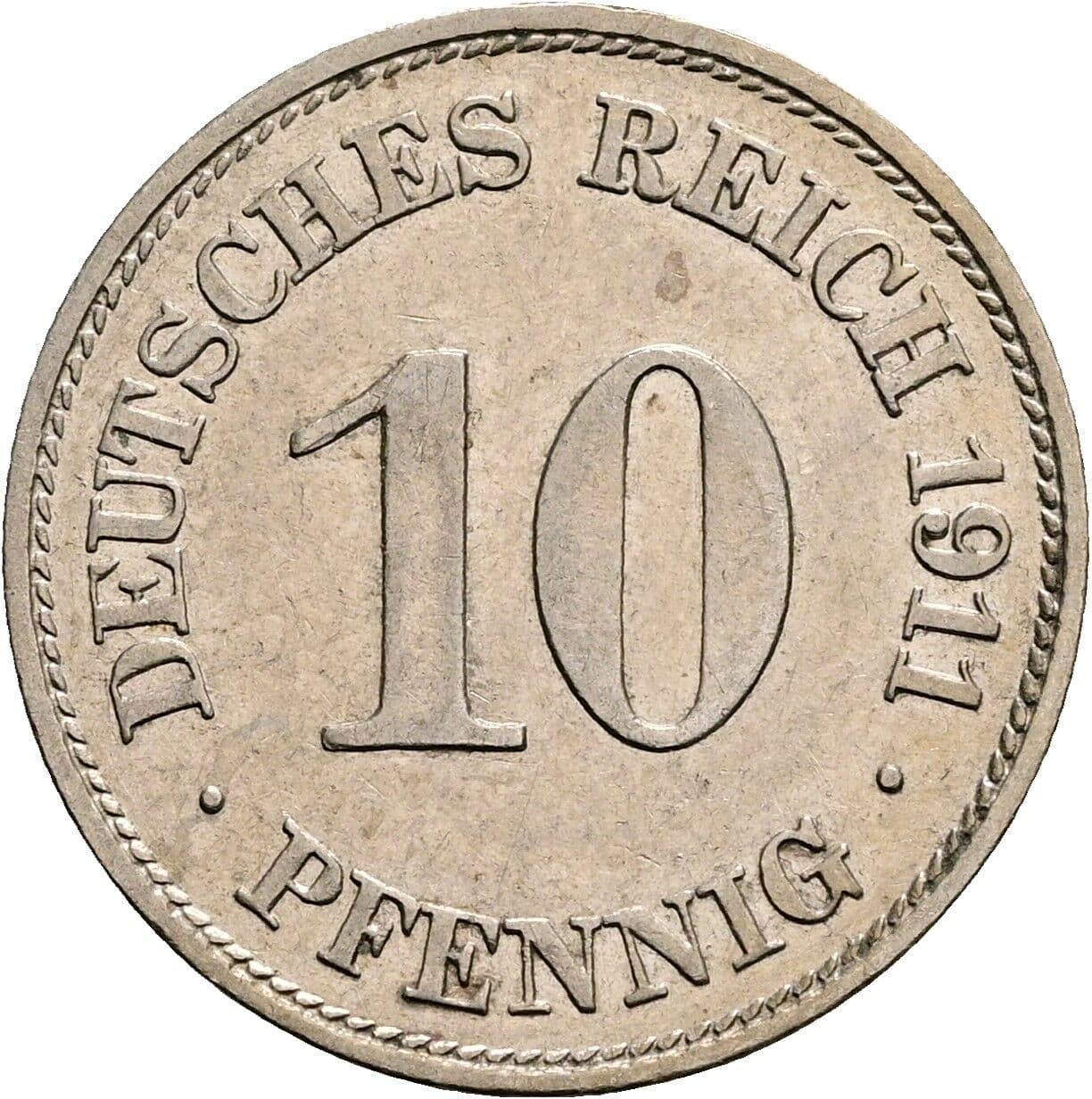 10 Pfennig 1911 E – Vorderseite