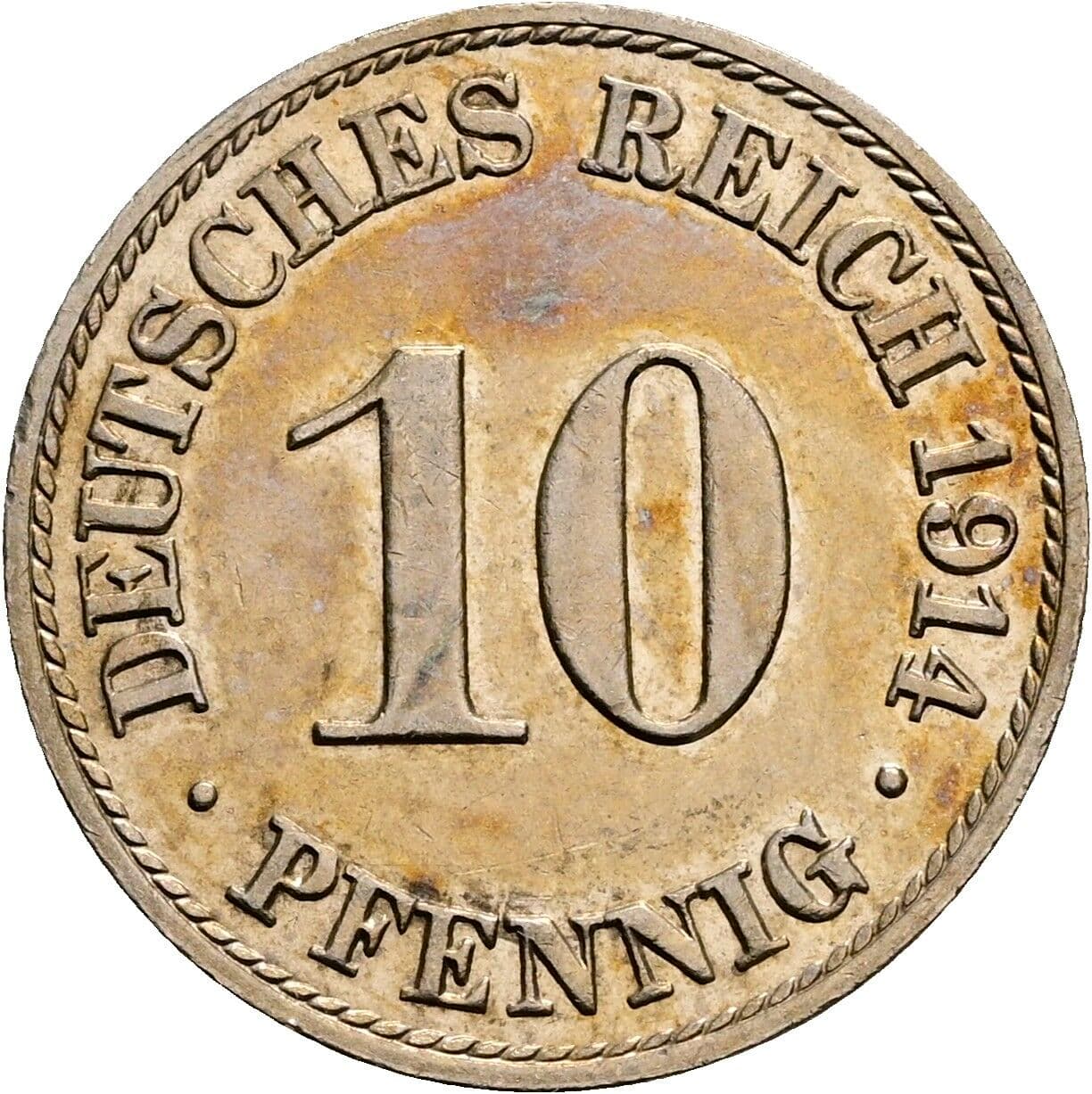 10 Pfennig 1914 A – Vorderseite