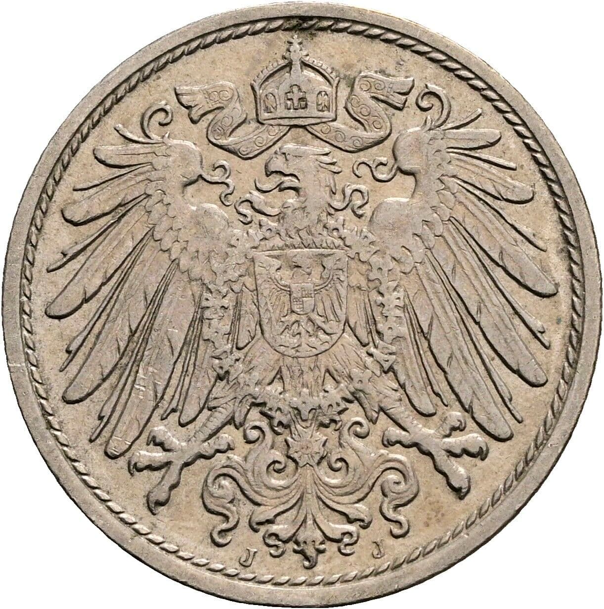10 Pfennig 1913 J – Rückseite