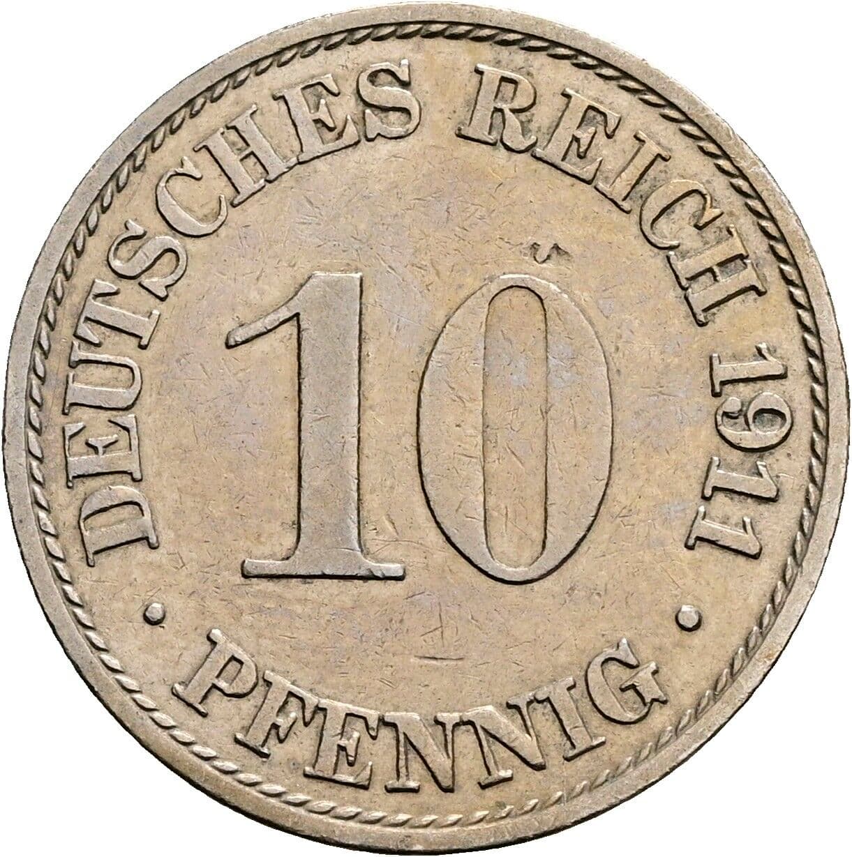 10 Pfennig 1911 A – Vorderseite