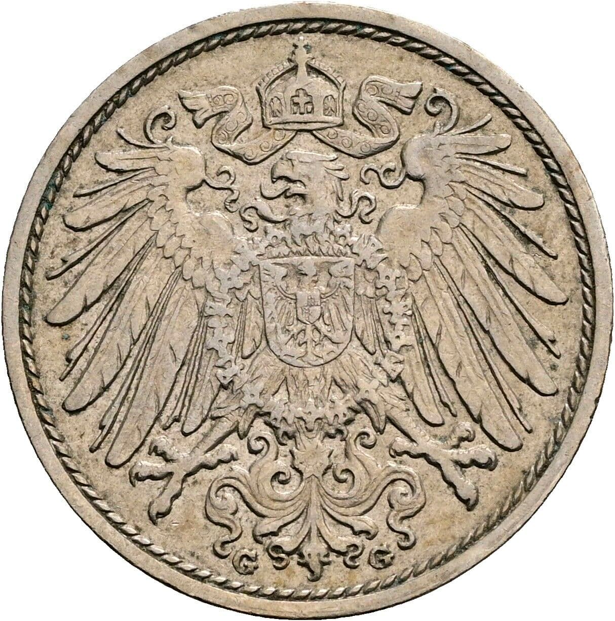 10 Pfennig 1912 G – Rückseite