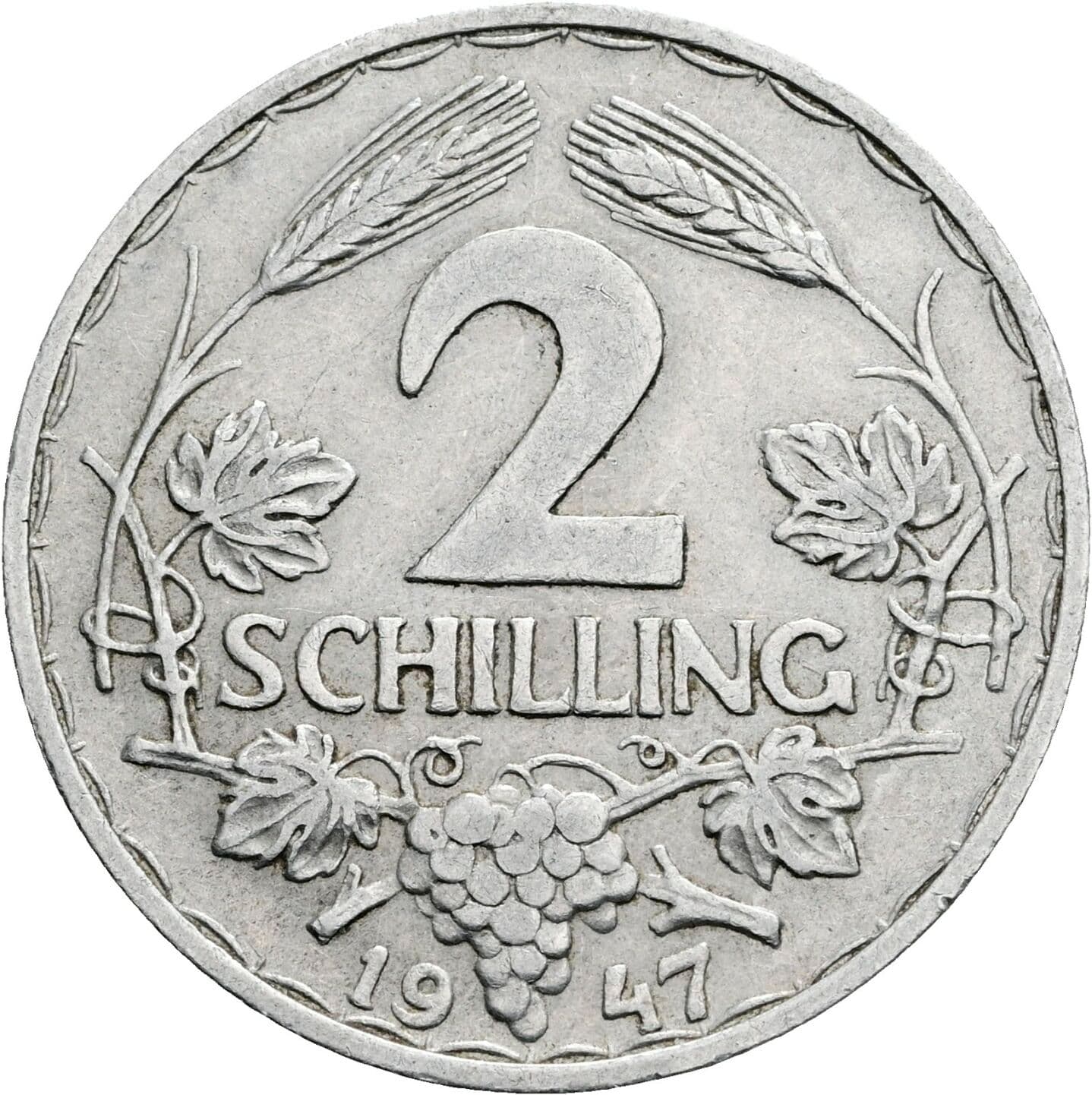 2 Schilling 1947 – Vorderseite