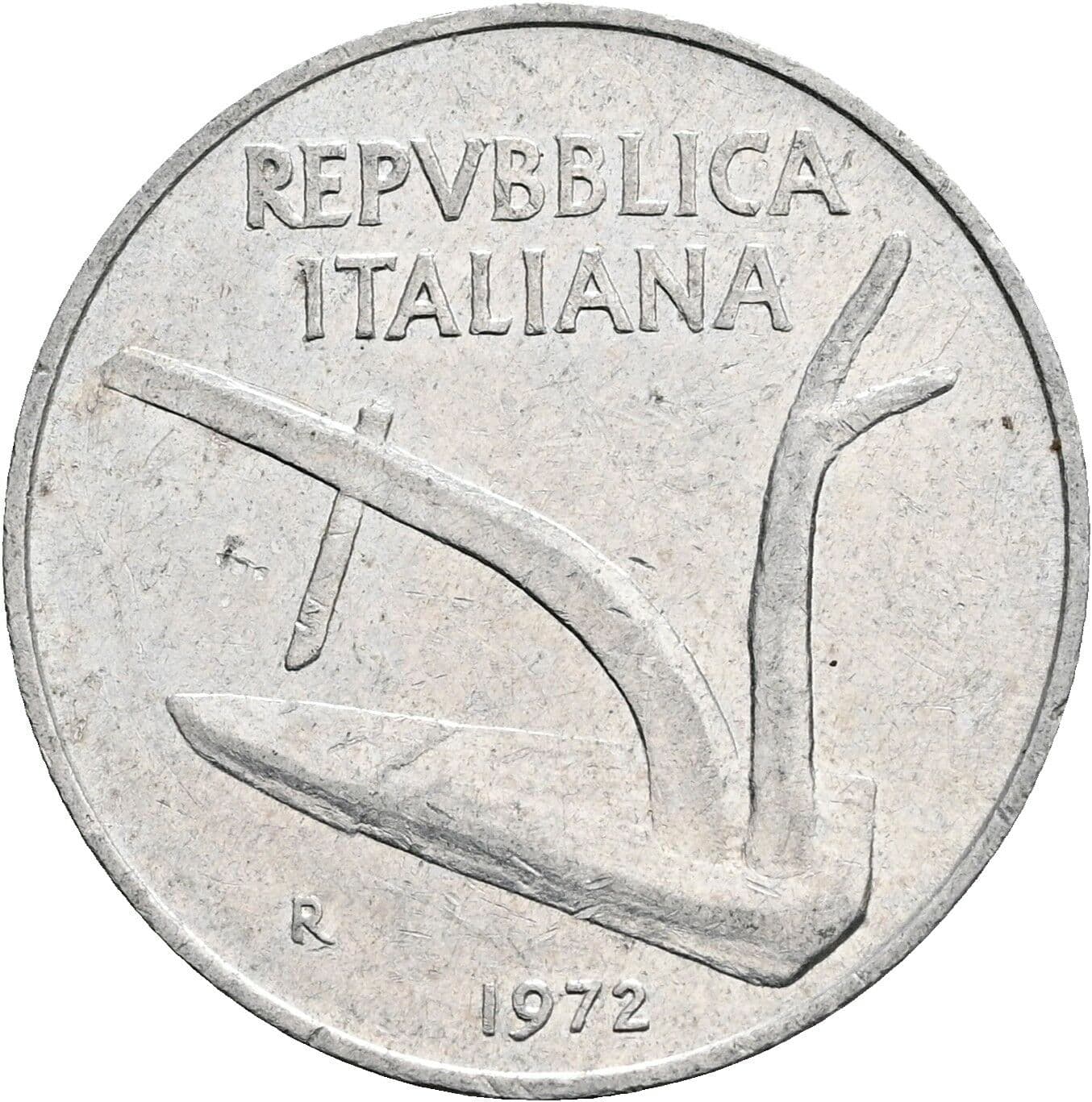 10 Lire 1972 – Rückseite