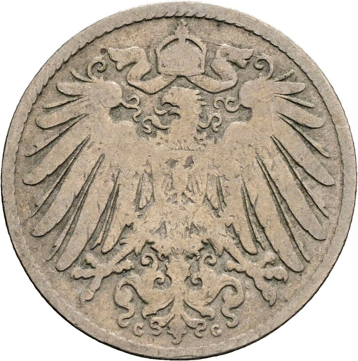10 Pfennig 1891 G – Rückseite