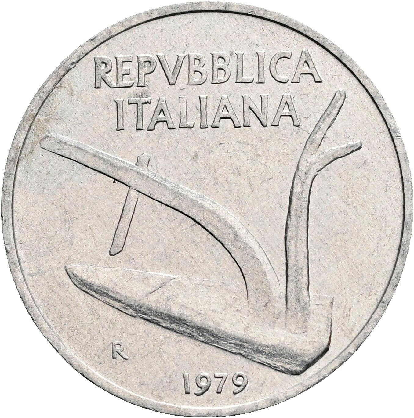 10 Lire 1979 – Rückseite
