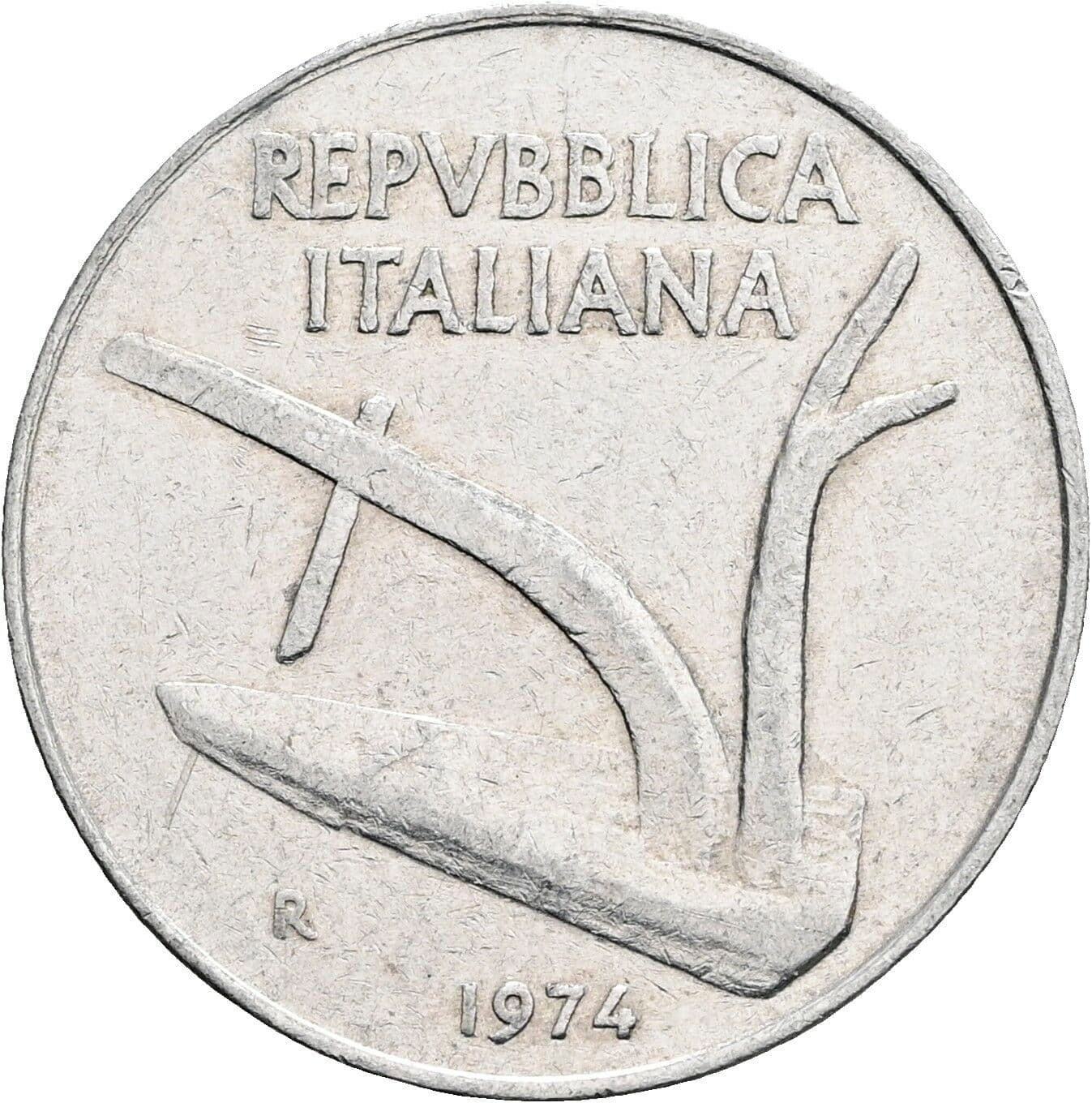 10 Lire 1974 – Vorderseite