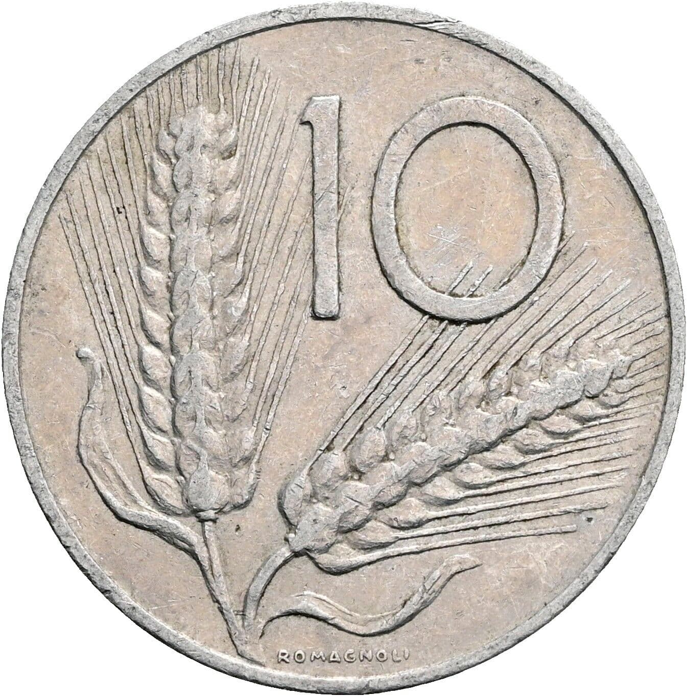 10 Lire 1955 – Vorderseite