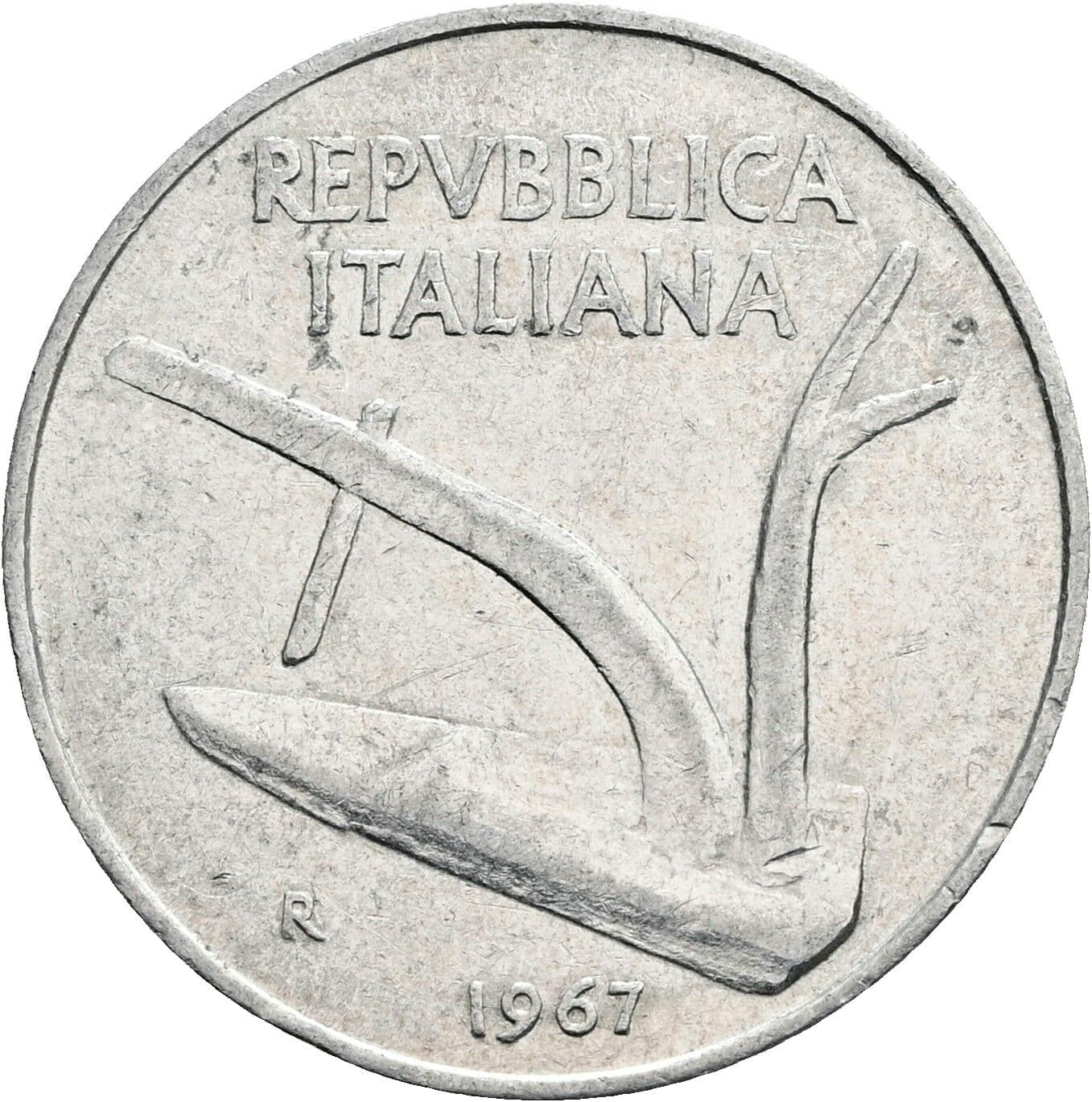10 Lire 1967 – Rückseite