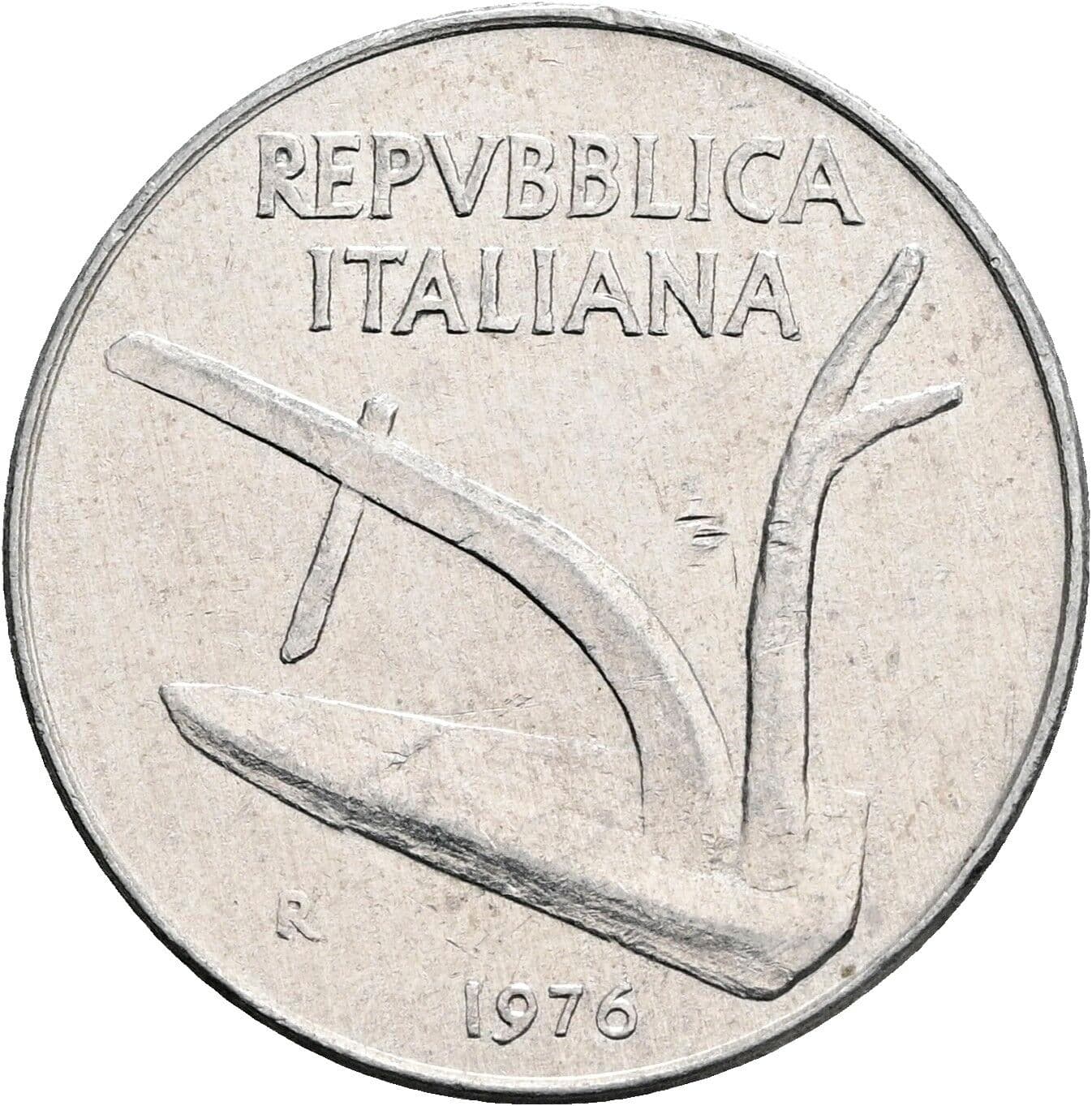 10 Lire 1976 – Rückseite