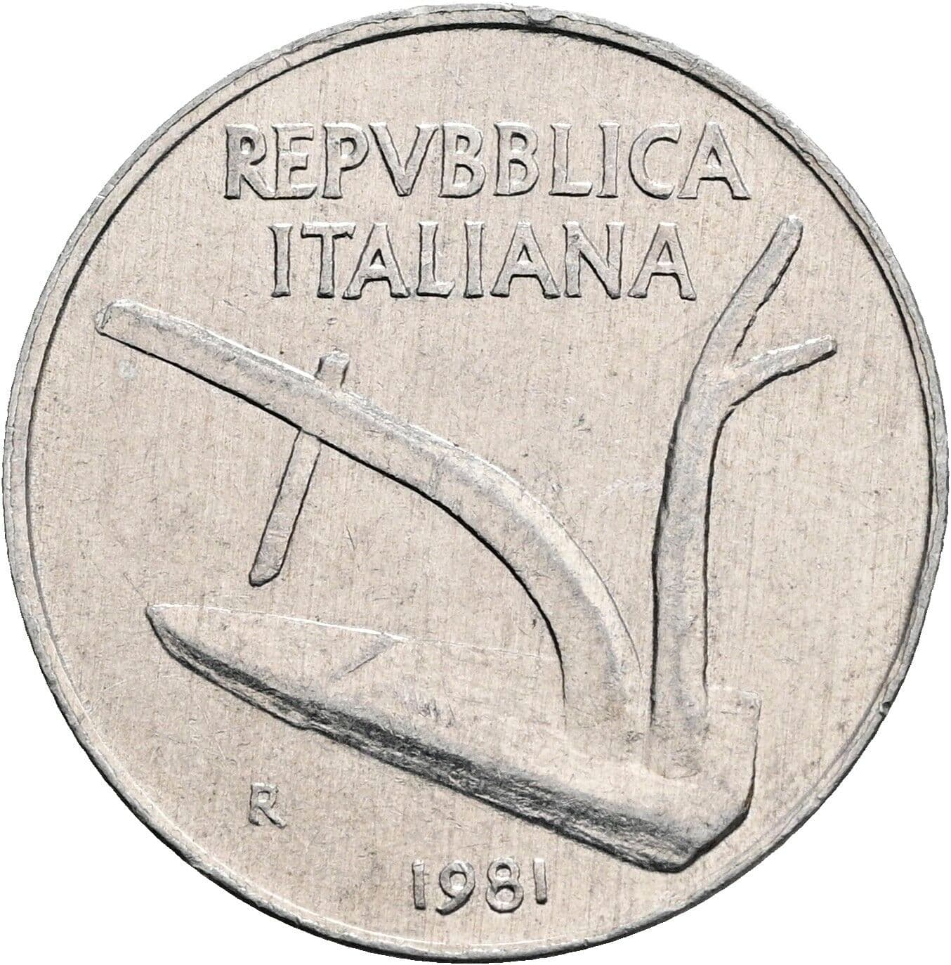 10 Lire 1981 – Rückseite