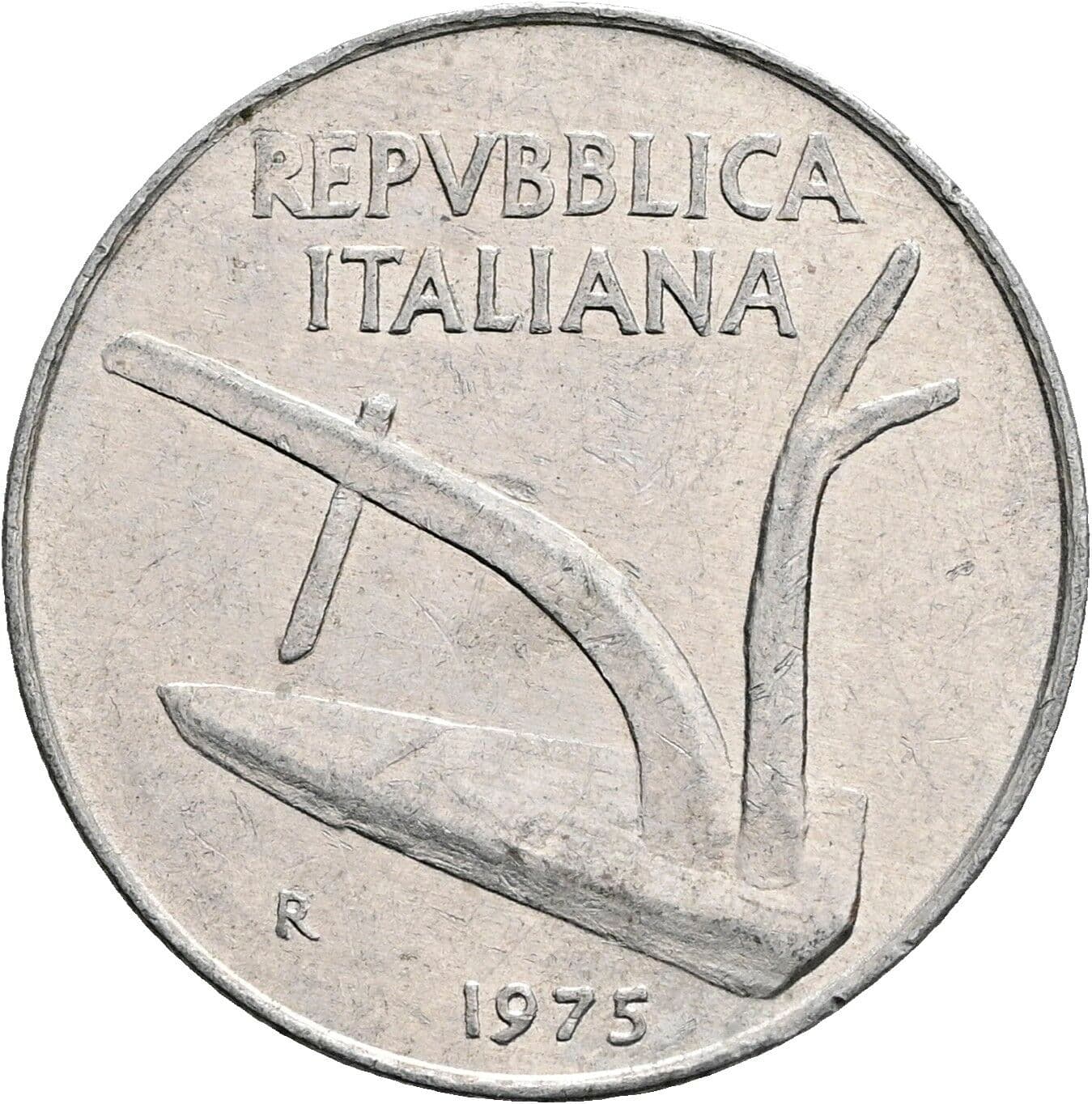 10 Lire 1975 – Rückseite