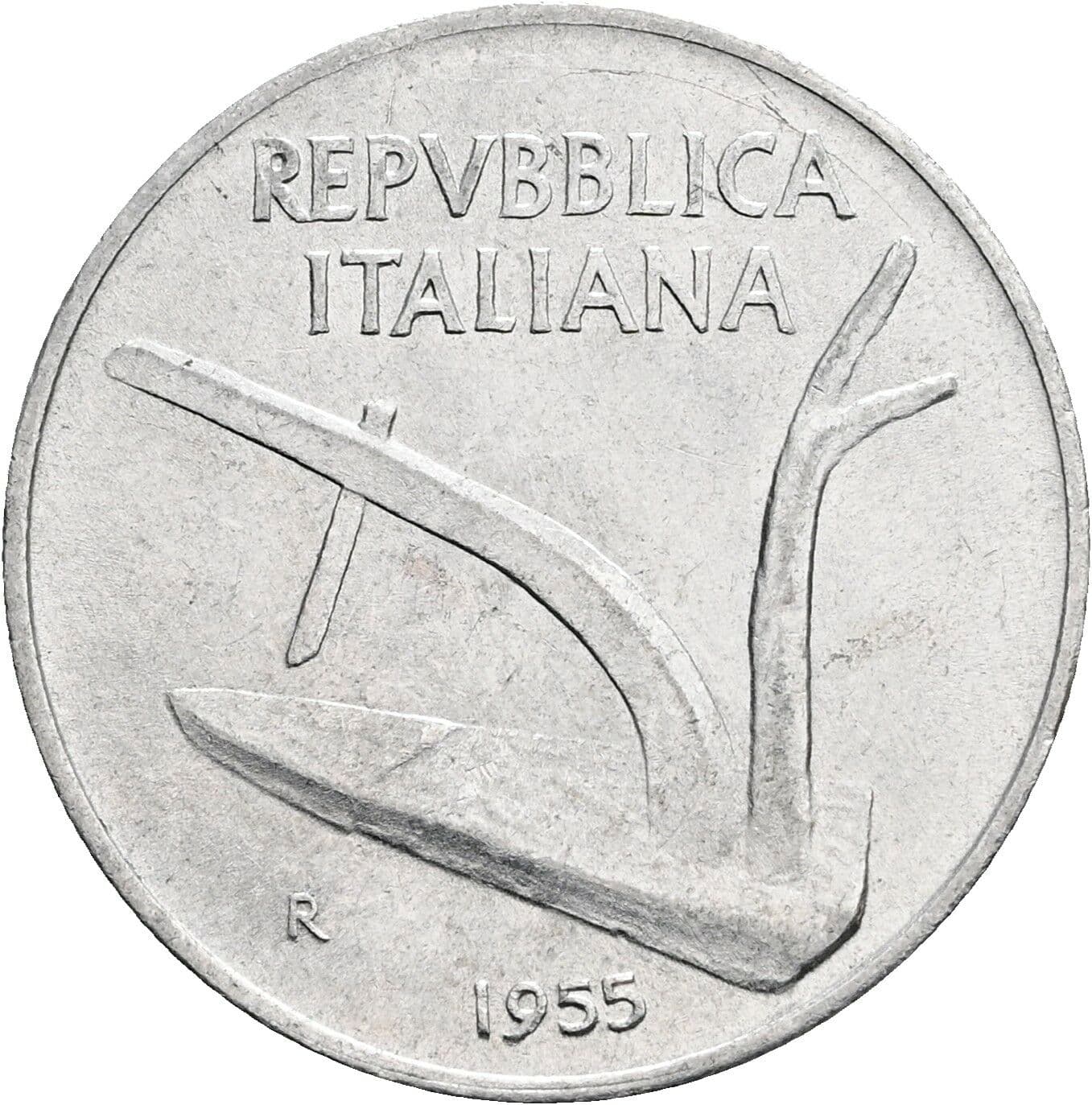 10 Lire 1955 – Rückseite