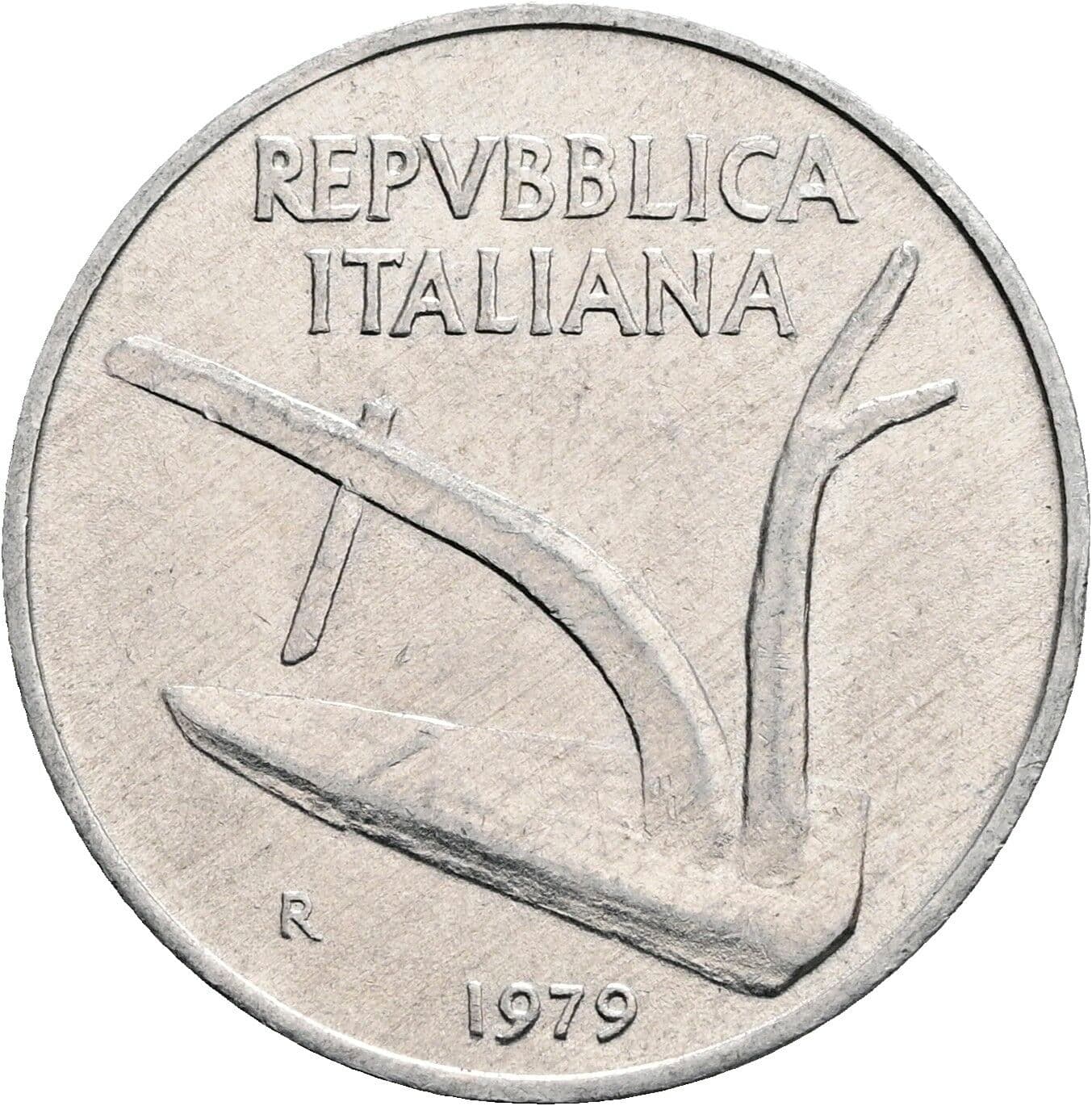 10 Lire 1979 – Rückseite