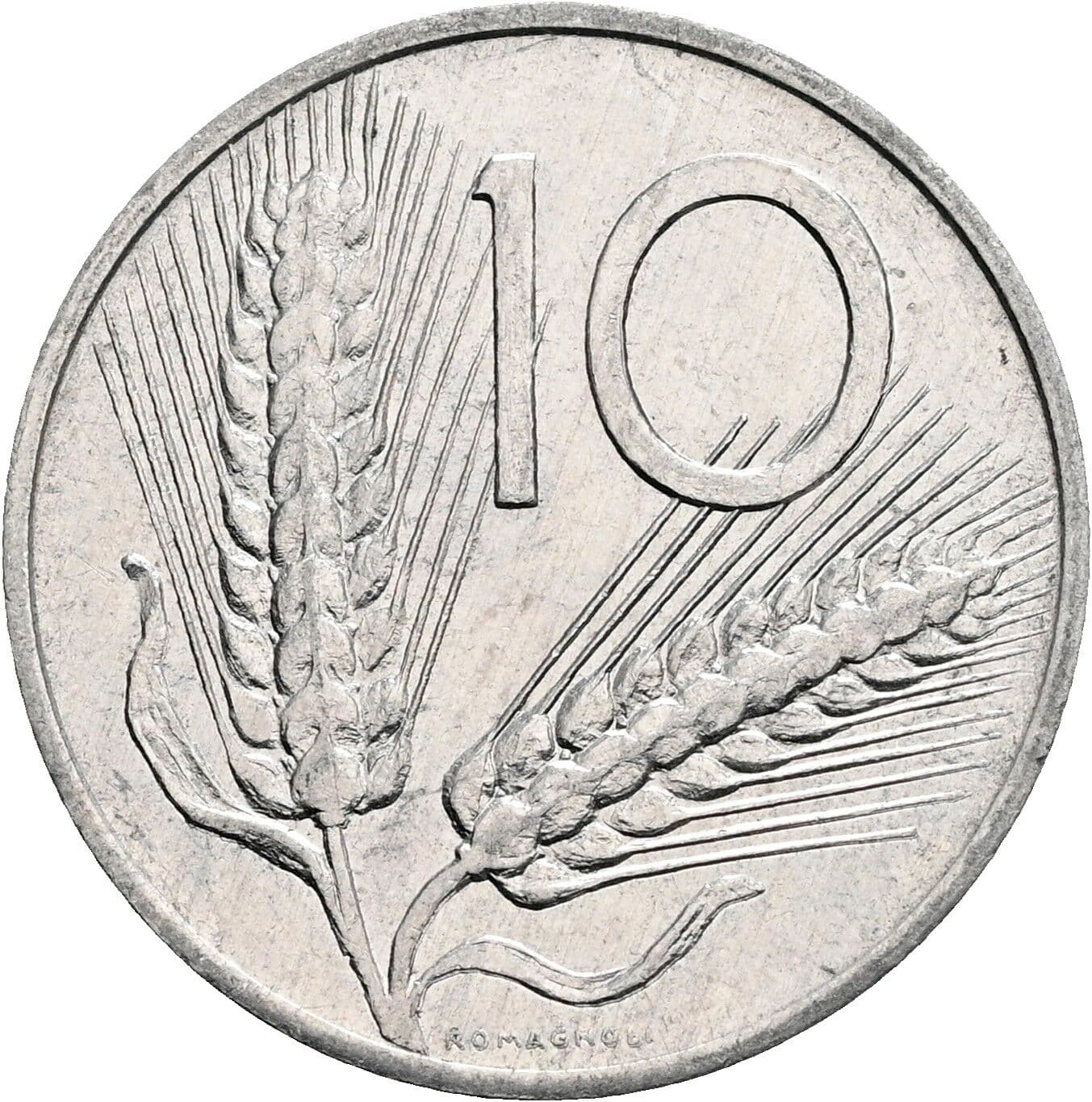 10 Lire 1980 – Rückseite