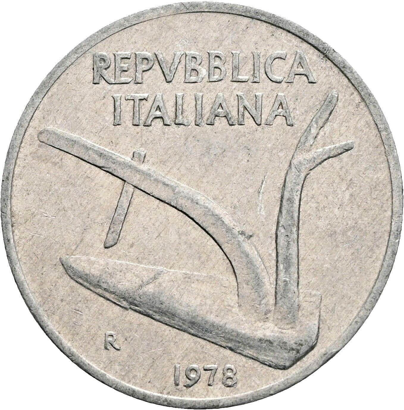 10 Lire 1978 – Rückseite
