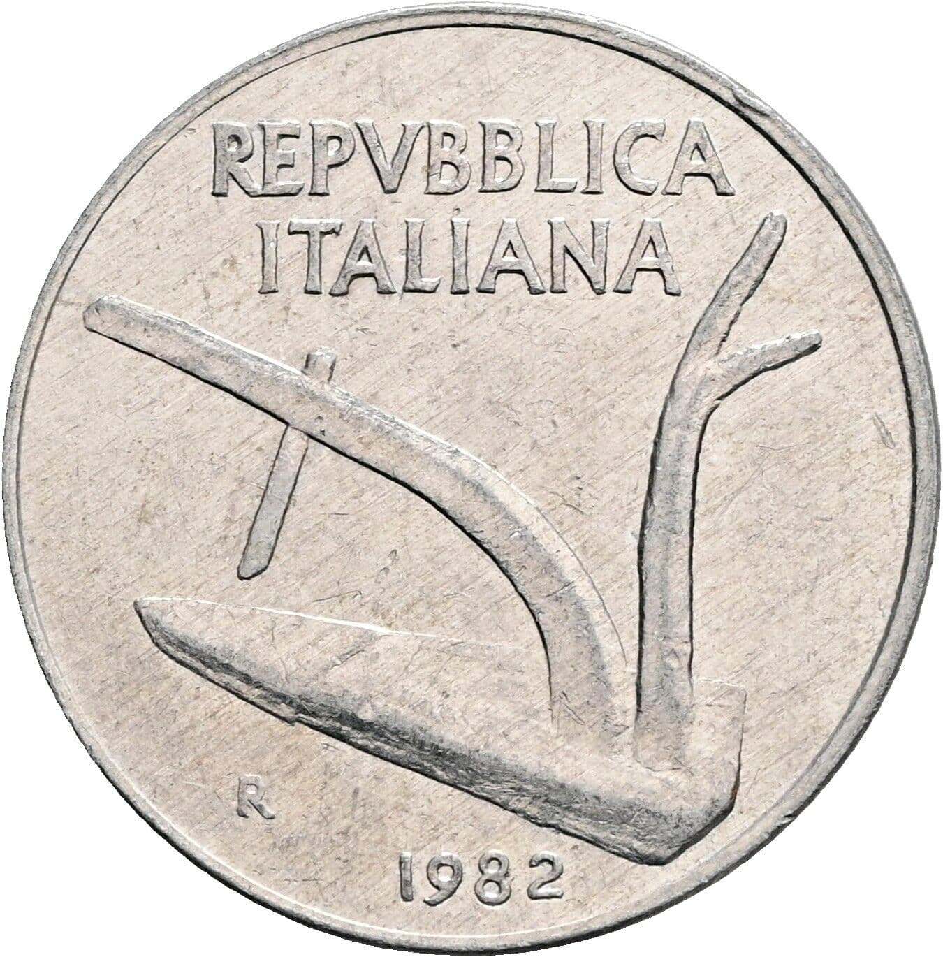 10 Lire 1982 – Rückseite