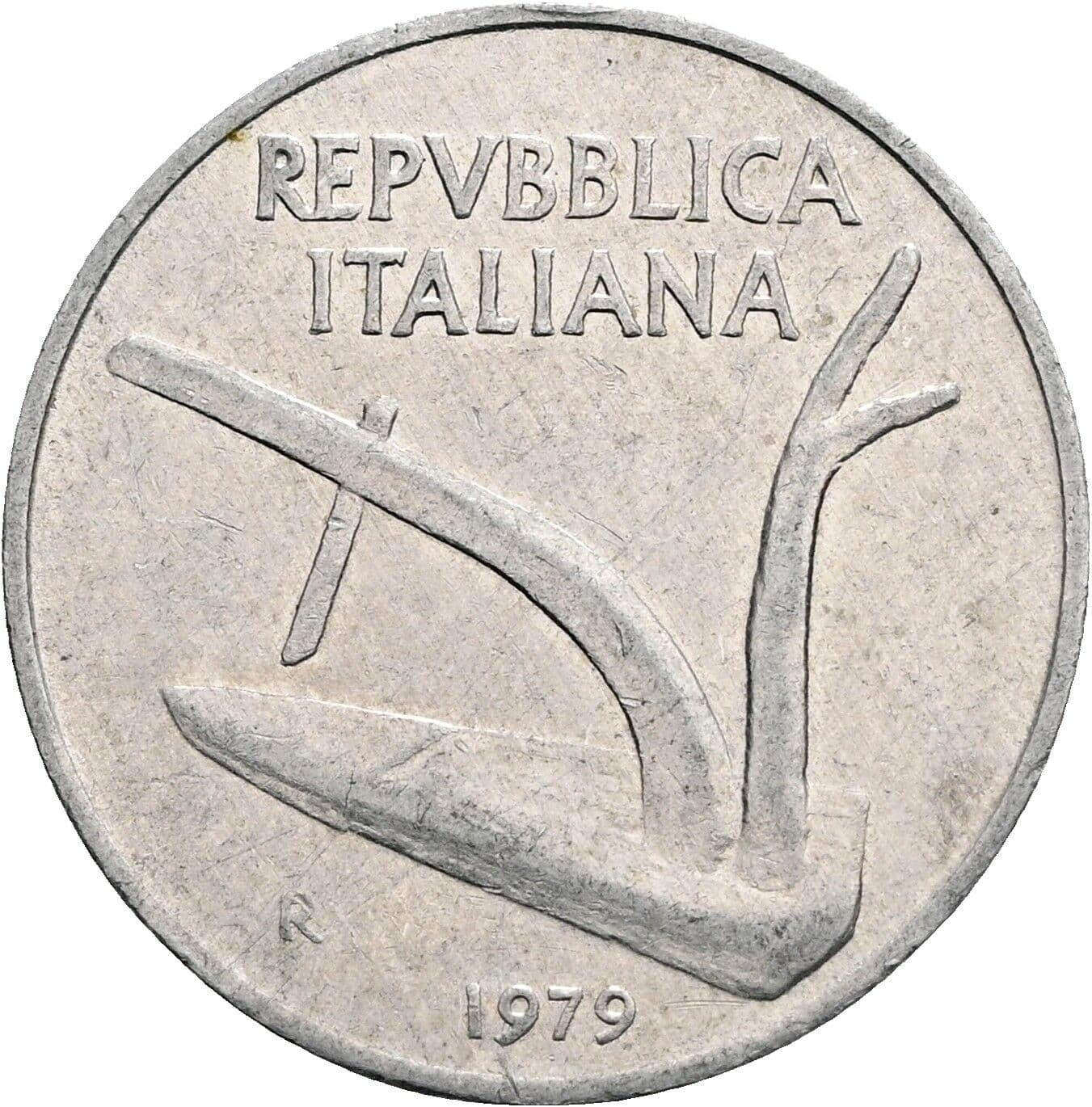10 Lire 1979 – Rückseite