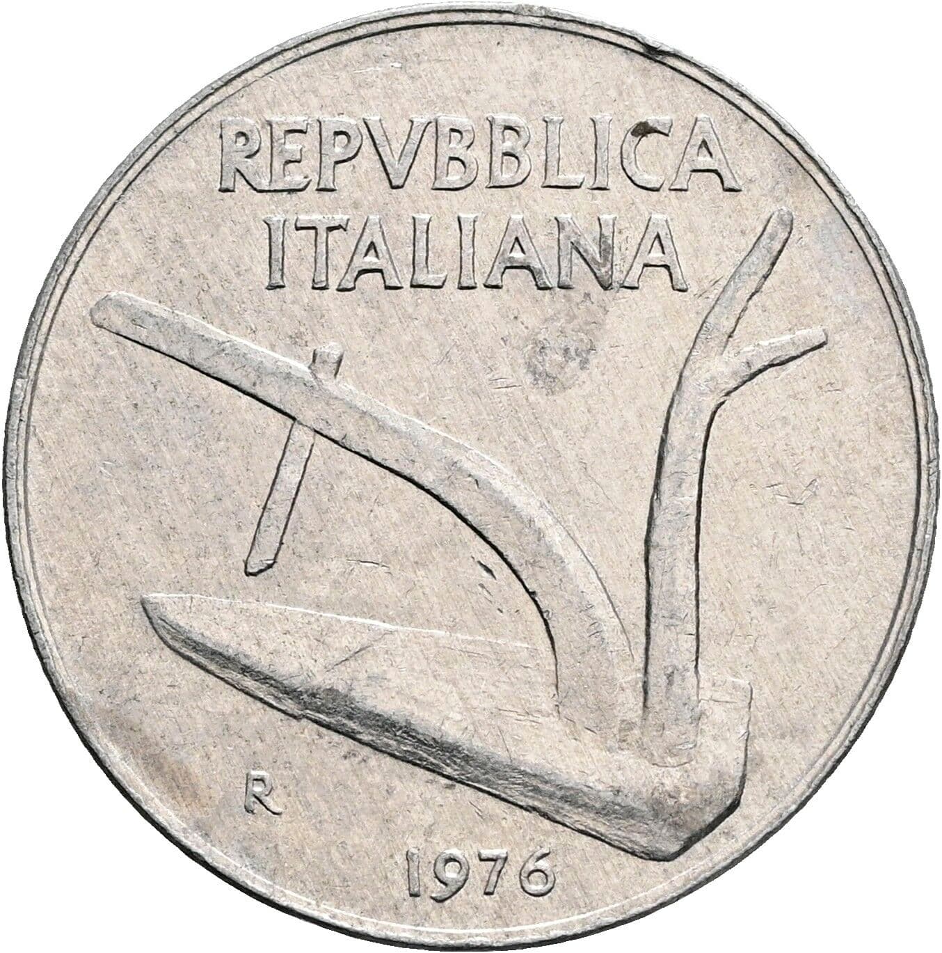 10 Lire 1976 – Rückseite