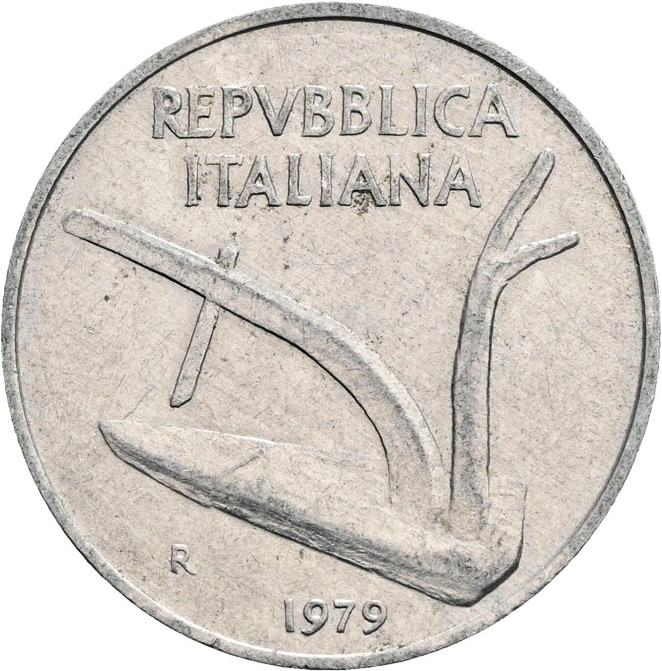 10 Lire 1979 – Rückseite